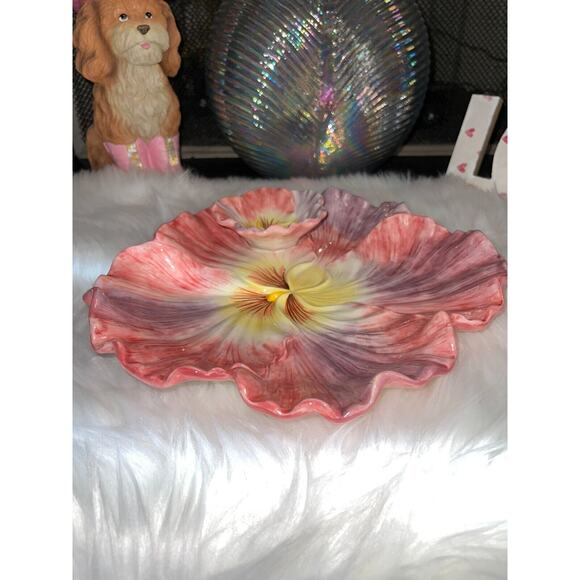 Garden Collection Pink Chip & Dip Flower Plate - Picture 3 of 3